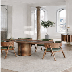 EL-IT C 001 dining table with ceramic top and wood base|al2