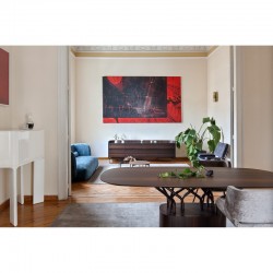 WOOD-OO table – sculptural base in solid wood